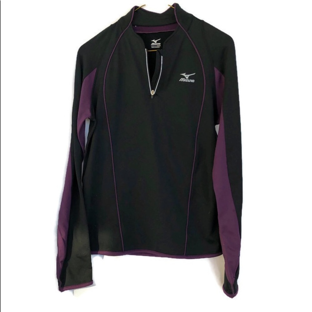 Mizuno purple black half zip thermal athletic wear